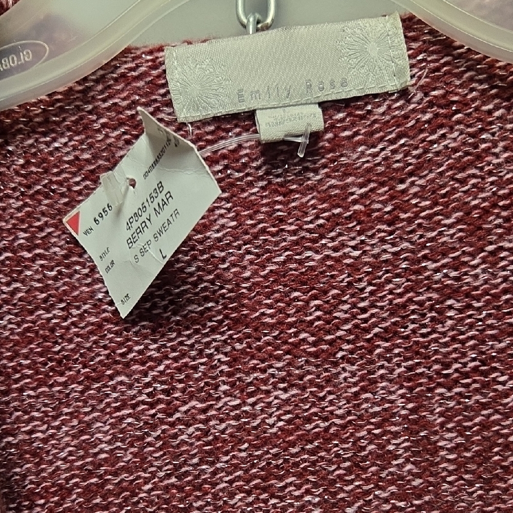 Emily Rose Maroon Ruffle Cardigan - Picture 2 of 4